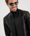 Blouson en cuir imitation avec fermeture zippée homme
